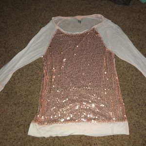 Sequin Quarter Sleeve Shirt